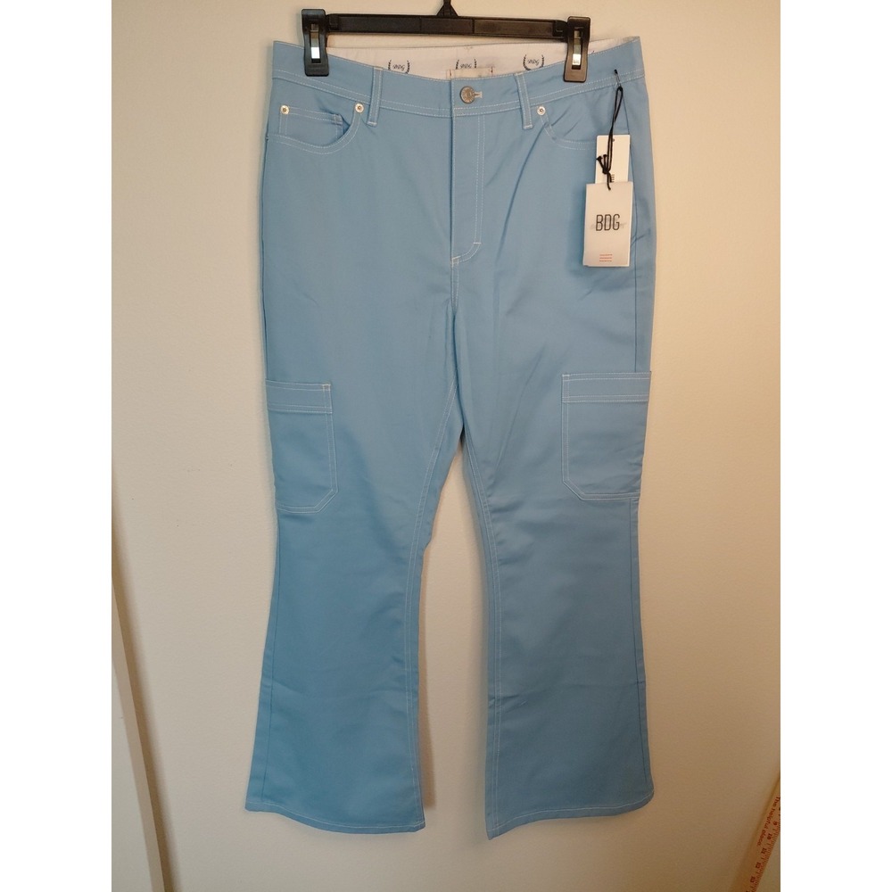 Urban Outfitters BDG Sky Blue Cargo Pants Womens Sz 10 Boho Y2k Grunge Slouchy